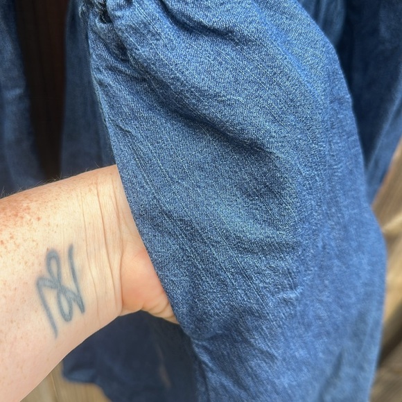 Free People Blue Jean Long Sleeve Dress Size medium - Picture 5 of 9